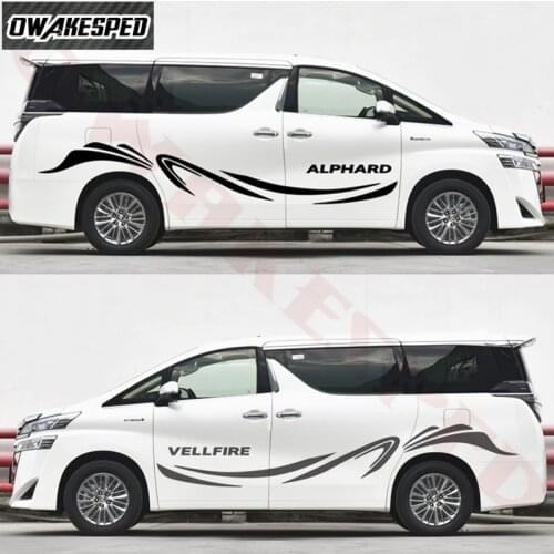 1 Set Car Whole Body Sticker For-Toyota Alphard Vellfire TRD MVP Racing Sport Stripes Auto Door Side Decor Vinyl Decals