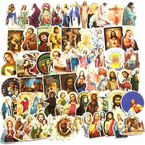 Jesus Stickers 68pcs/lot High Quality Christ the Savior Cartoon 3D Bubble Stickers Classic Kids Toys Gift Jesus' s blessing 2019