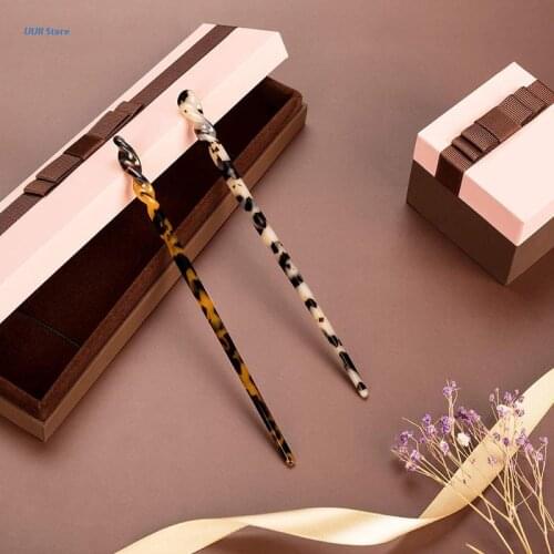 Tortoise Shell Acetate Hair Sticks Chopsticks Bun Hairstyles Decorative Holder