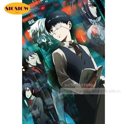 Full Drill 5d Diy Diamond Painting Tokyo Ghoul Figure 3D Daimond Mosaic Embroidery Cross Stitch Kits Decor Home Room Teen Gifts