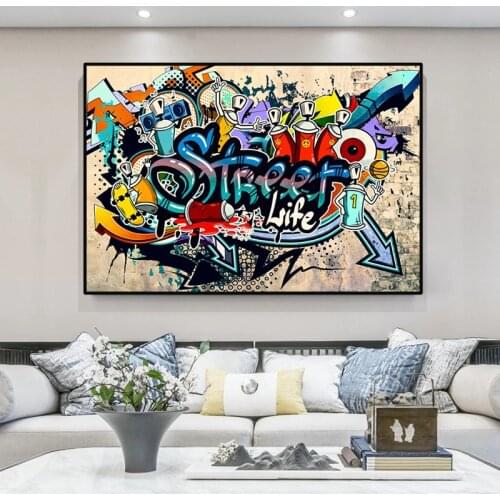 Pop Art Canvas Painting Fashion Abstract Poster Graffiti Pictures for Living Room Frameless Wall Art Prints Home Decor