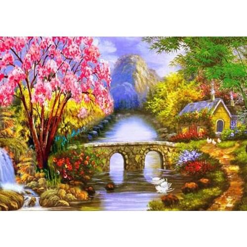 Natural Scenery 5D Diamond Embroidery Landscape Diamond Painting Cross Stitch Mosaic Diamond Picture of Rhinestones Kits