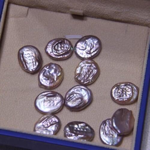 DIY Jewelry Pearl Beads 14*18mm Big Size Button Shape Colorful Color Real Natural Freshwater Loose Pearls, 10pcs/lot