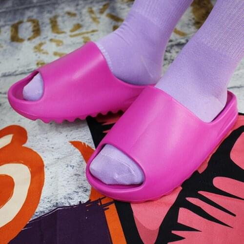 Women luxury designer brand Heel Slippers Pink Home Women Thick Bottom Sole Bathroom Indoor Couples Platform Slippers men slides