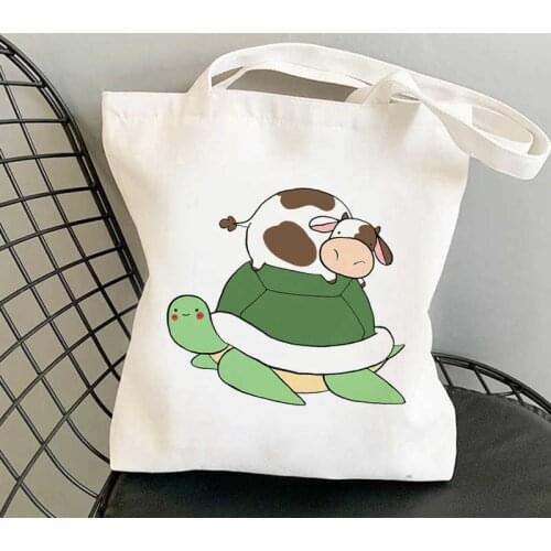 Cow Print shopping bag shopper bolsa eco canvas bolso bag sac cabas tote reciclaje woven cabas