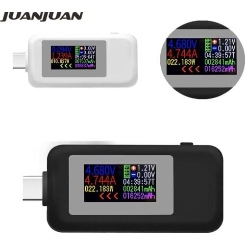 Type-C Color Display USB Tester 0-5A Current 4-30V Voltage USB Charger Tester Power Meter Mobile Battery Detector 40%off