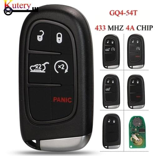 Kutery Remote Smart Keyless Go Car Key For Jeep Cherokee DODGE RAM Durango Chrysler Hitag-AES 433MHZ 4A PCF7938X Chip GQ4-54T