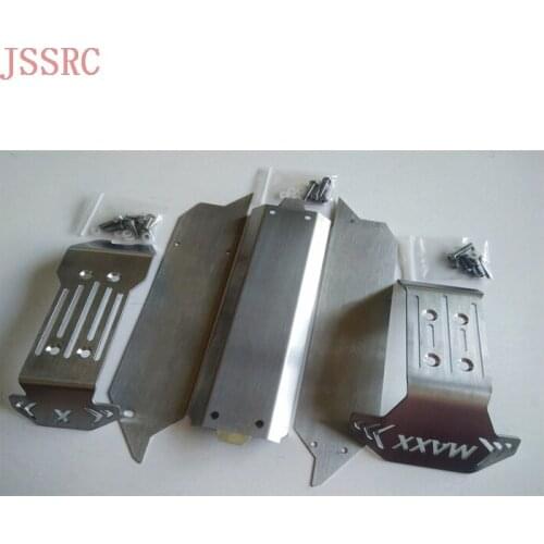 5pcs For Traxxas 1/10 New MAXX Stainless Steel Chassis Protect Armor Skid Plate Guard