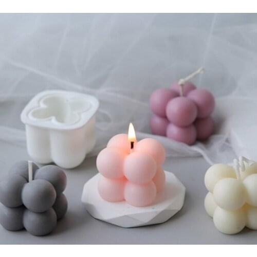 1PCS New DIY Candles Mould wax Candles mold Aromatherapy Plaster Candle 3d Silicone Mold Handmade Soy Cube Soap Molds