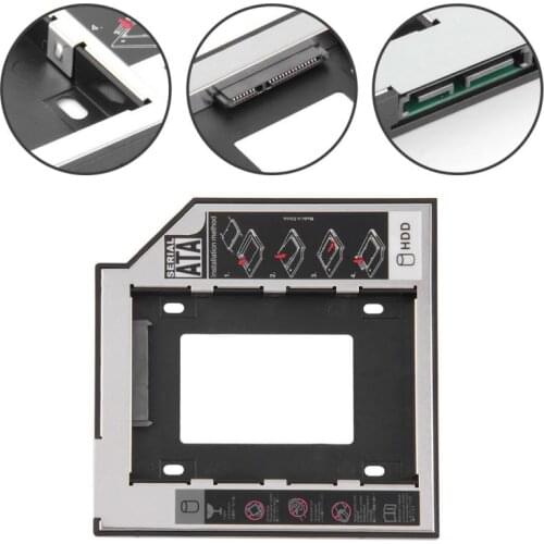 1pcs Universal SATA 2nd HDD SSD Hard Drive Caddy New 9.5mm For CD/DVD-ROM Optical Bay For HDD SATAII SDD Hard Disk Bracket