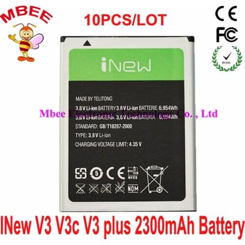 10PCS/LOT 2300mAh Original iNew V3 V3C V3+ V3 Plus Battery Batterie Bateria Batterij Accumulator AKKU PIL Cell Phone Battery