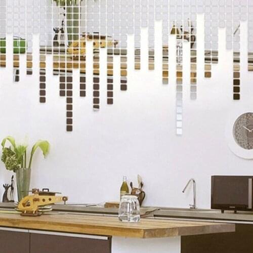 High-quality 2 * 2cm 100pieces Comes Acrylic Adhesive Stickers Creative Three-dimensional Crystal Mosaic Mirror Wall
