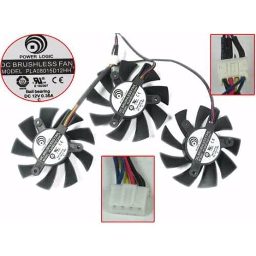 Power Logic PLA08015D12HH 12V 0.35A W160x7x4 D75xC42 3Fan Server Frameless Cooling Fan
