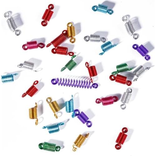 50pcs/lots Aluminum Beads Random Color Mixing Adjustable Hollowing Beads Hair Braid For Jewelry Making Hair Accessories