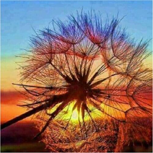 5D DIY Diamond Painting Colorful Dandelion Cross Stitch Decoration Ornaments Home Wall Hanging Decoration Gifts