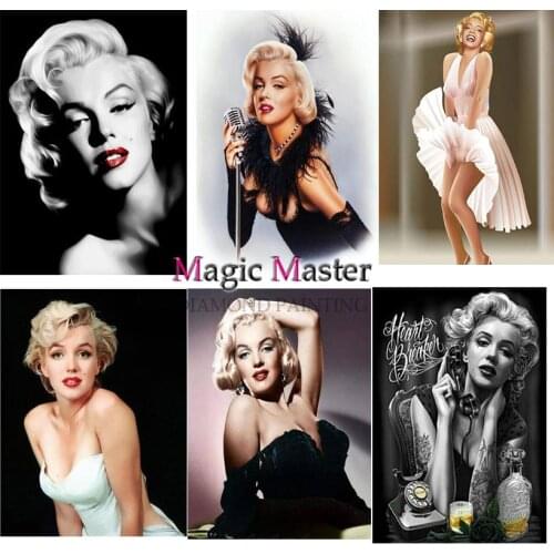 5D DIY Diamond Painting Famous Actress Superstar Marilyn Monroe Full circular Diamond Embroidery Mosaic Pictures of Rhinestones