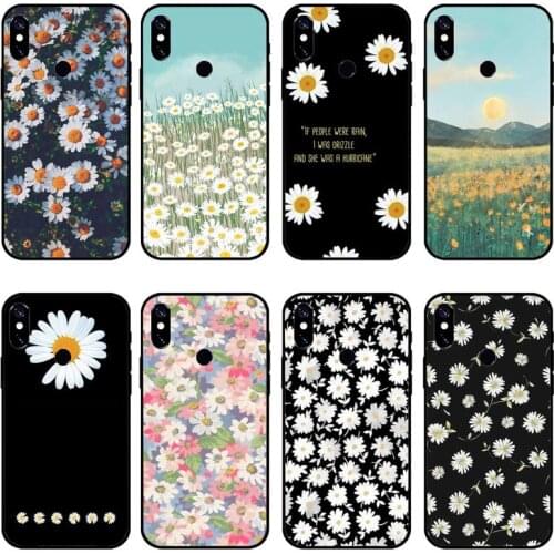 Black White Flower Daisy Phone Case For Xiaomi Redmi note 7 8 9 pro 8T 9A 9S Mi Note 10 Lite pro