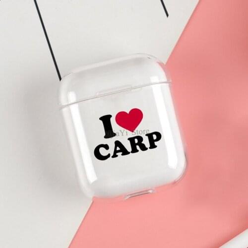 I love carp Cases For Apple AirPods 1 2 Case Clear Wireless Bluetooth Earphone Case Protective Shell