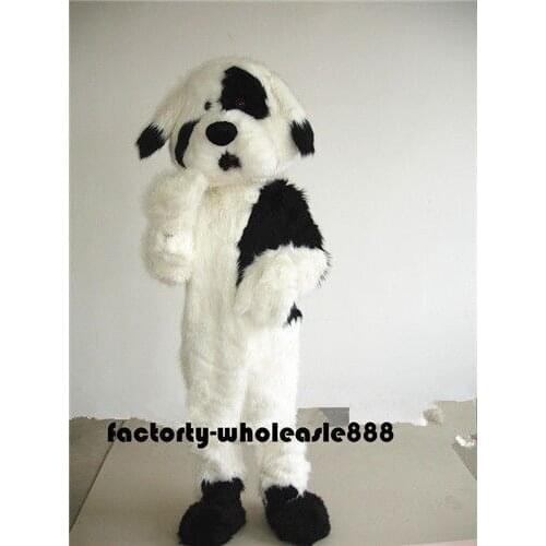 Black White Beijing Dog Mascot Costume Mascotte Plush Long Fur With Black Stripes Adult Outfit Suit Fancy Dress