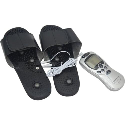 Digital EMS/TENS therapy machine/ tens machine with 1 pair blood circulation slippers Magnetic massager slipper +2 pads 1 cable