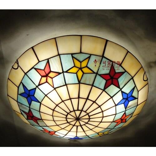 European pastoral balcony hallway hallway bedroom hall round led ceiling Tiffany children room lamps