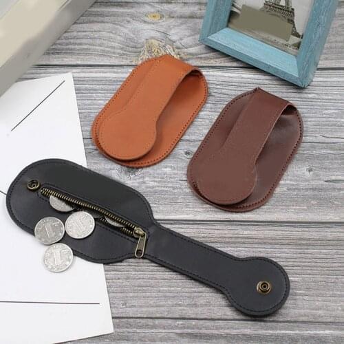 Men Leather Coin Purse Outdoor Utility Self-Defense Multi-Tool Wallet Women Vintage Belt Waist Bag Outdoor Sports Anti-lost