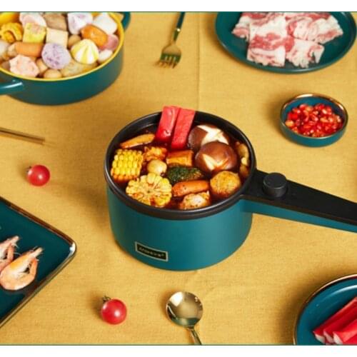 220V Multifunctional Electric Cooker Heating Pan Electric Cooking Pot Fry Machine Hotpot Noodles Rice Eggs Soup Double Steamer