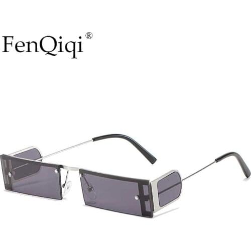 New Fashion Sunglasses Unisex Square Trend Punk Frameless Metal Eyewear Semicircle Side Acrylic Frame Steampunk Gafas De Mujer