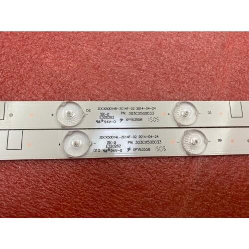 New 10set=100 PCS LED backlight strip for LT-50E350 LT-50E560 ZDCX50D14R-ZC14F-02 ZDCX50D14L-ZC14F-02 303CX500033