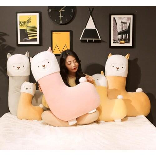 Charming Cute Pink Short Legs Alpaca Stuffed Doll Lovely Rest Pillow Children Smoothing Accompany Plush Animal Toys Funny Gift