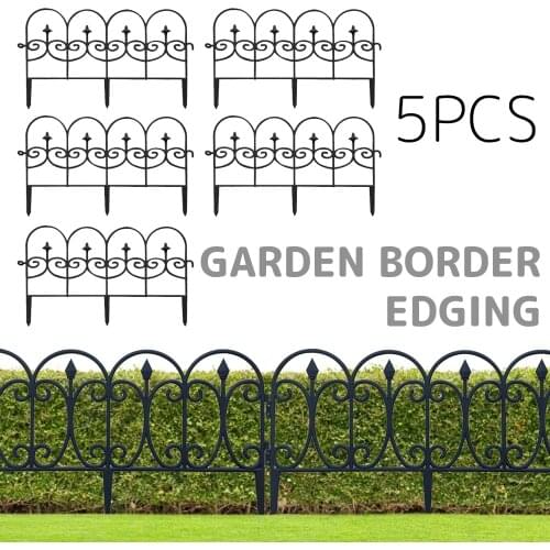 5PCS Garden Fence Plastic Border Decorative Outdoor Plant Edging Bordering Lawn Edging Fence for Yard Decoration Accessories