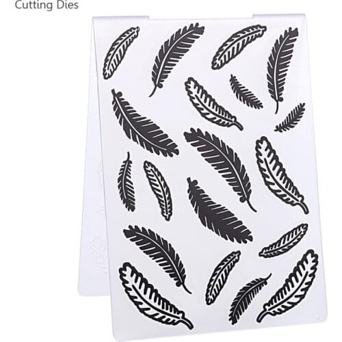 2019 Feather Plastic Embossing Folders For Scrapbook DIY Album Card Plastic Template Stamp Card Making Decoration
