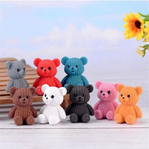 Popular Party Home Decoration Accessories Cute Plastic Tedy Bear Miniature F3ME