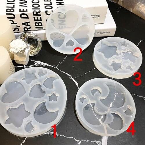 UV Resin Jewelry Liquid Silicone Mold Different Sizes Heart Moon Star Resin Charms Molds For DIY Intersperse Making Jewelry Mold