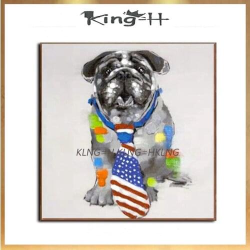 Hand carry smart dog the oil painting of abstract oil paintings of modern art paint art salon hall sofa dog get rich on paper