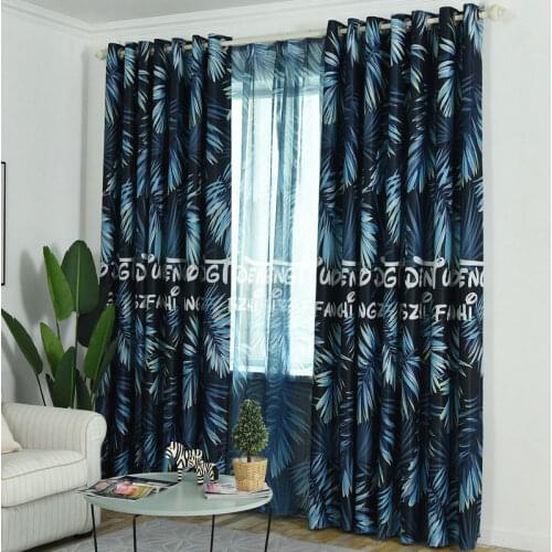 Modern Nordic Tropical Blackout Curtains for Living Room Bedroom Printed Rainforest Plant Cortinas Para Sala De Estar Rideaux