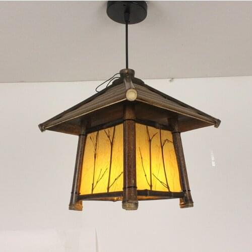 Style antique handmade bamboo chandelier Southeast Asian style restaurant teahouse chandelier Japanese balcony aisle