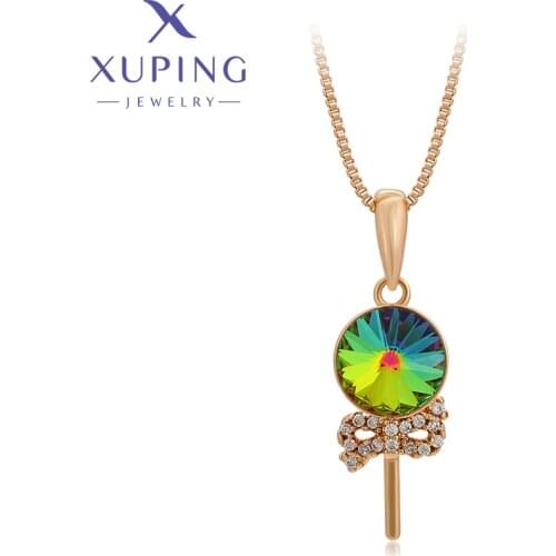 Xuping Jewelry Fashion New Charm Crystal Pendant Necklace of Gold Color 810661159
