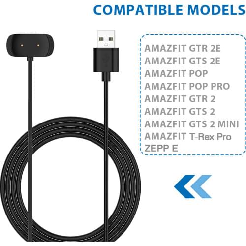 Charging Cable For Amazfit GTS 2 Mini T-Rex Pro GTR 2 2e Charger Cradle For Amazfit Bip U/POP/Zepp Z E Adapter Magnetic Fixed