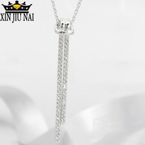 2020 hot new arrival arrives sterling silver S925 double row dense 5A super shining zircon net red female money chain pendant