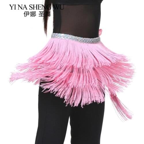 New Belly Dance Hip Belt 3 Layers Hip Scarf Adjustable Tassel Women 1pc Belly Dance Tassel Hip Scarf Dance Accessories 12 Colors