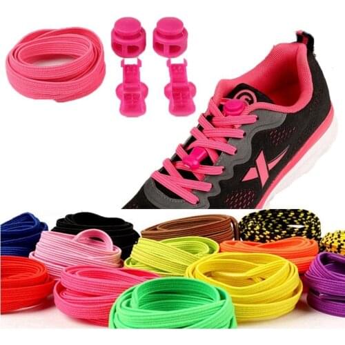 1Pair Stretching Lock Shoelaces Locking Shoe Laces Unisex Children Elastic Sneaker Shoelaces Shoestrings No Tie Shoes Lace