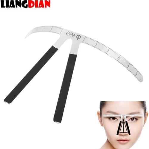 1PC Three-Point Positioning Permanent Makeup Symmetrical Measure Tool Grooming Stencil Shaper Metal Eyebrow Balance Ruler