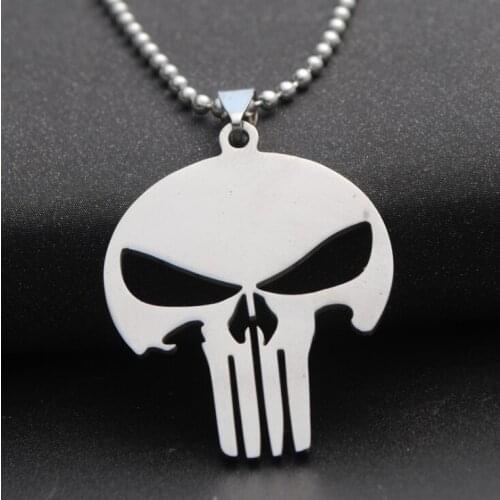 10pcs Stainless steel love heart skull clown horror scary mask sign pendant necklace skeleton Women men gift necklace jewelry