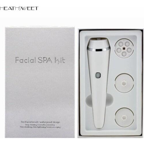 Healthsweet 3 in 1 Electric Waterproof Replaceable Head Brush Facial Cleansing Massager Deep Clean Face Skin Care Beauty Tool