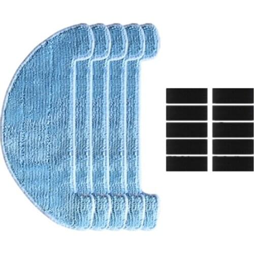 5*mop cloth + 10*magic paste replacement for chuwi ilife A9s Robot Vacuum Cleaner spare parts accessories mop cloths