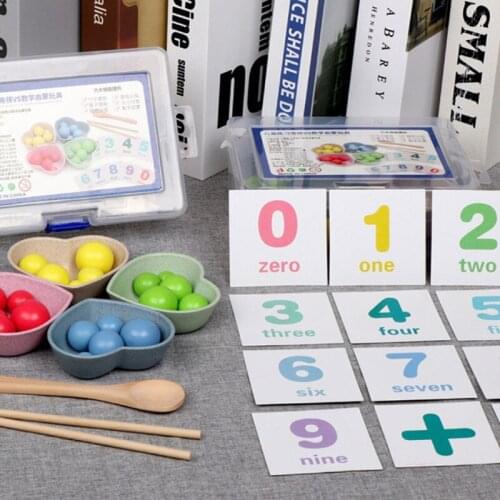 Montessori Children Wooden Toy Clip Color Bead Sorted Math Toys for 1 2 3 4 Year Old Kids Had Brain Training Educational Toys
