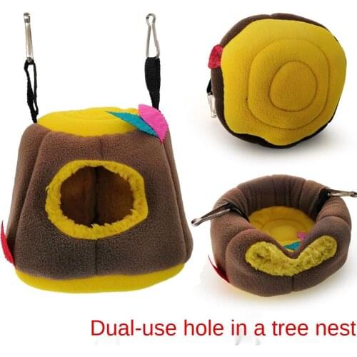 LHXMAS PET TOYS Winter Warm cotton nest Dual-purpose hanging bird nest Four Seasons hammock hamster parrot winter cotton
