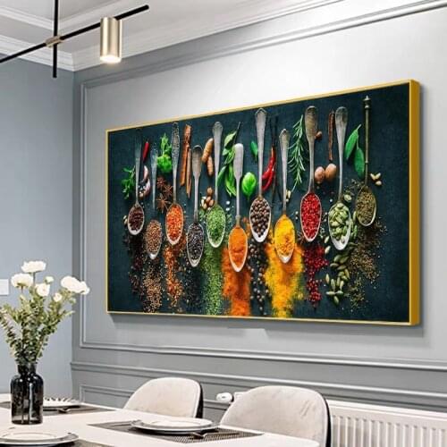 Food Painting Modern Spices Poster Canvas Modular Picture for Kitchen Restaurant Home Decoration Wall Art HD Printed NO Frame
