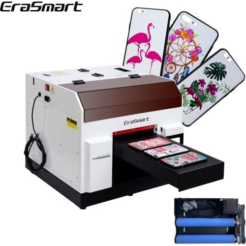 Erasmart Desktop Flat Bed Mini A4 Uv Printer Phone Case Printer Uv Flatbed Printer